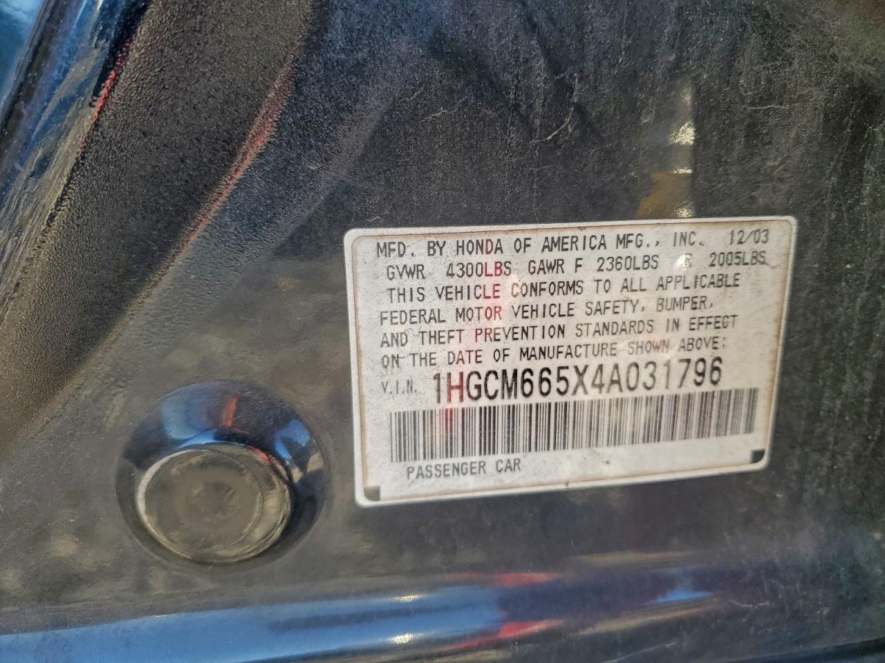 2004 HONDA ACCORD