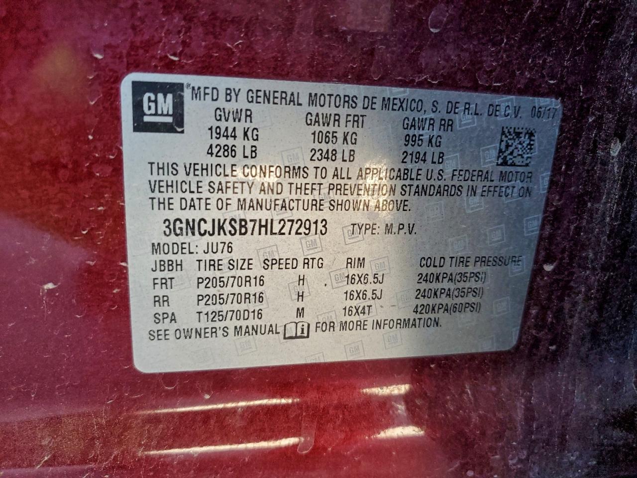2017 CHEVROLET TRAX
