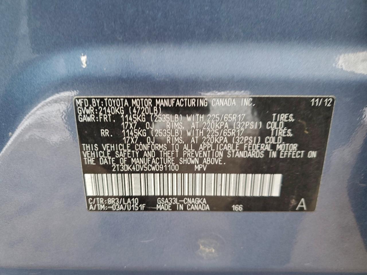 2012 TOYOTA RAV4