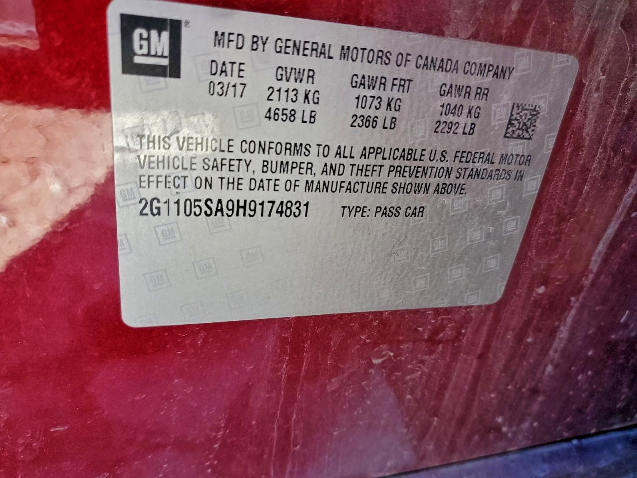 2017 CHEVROLET IMPALA