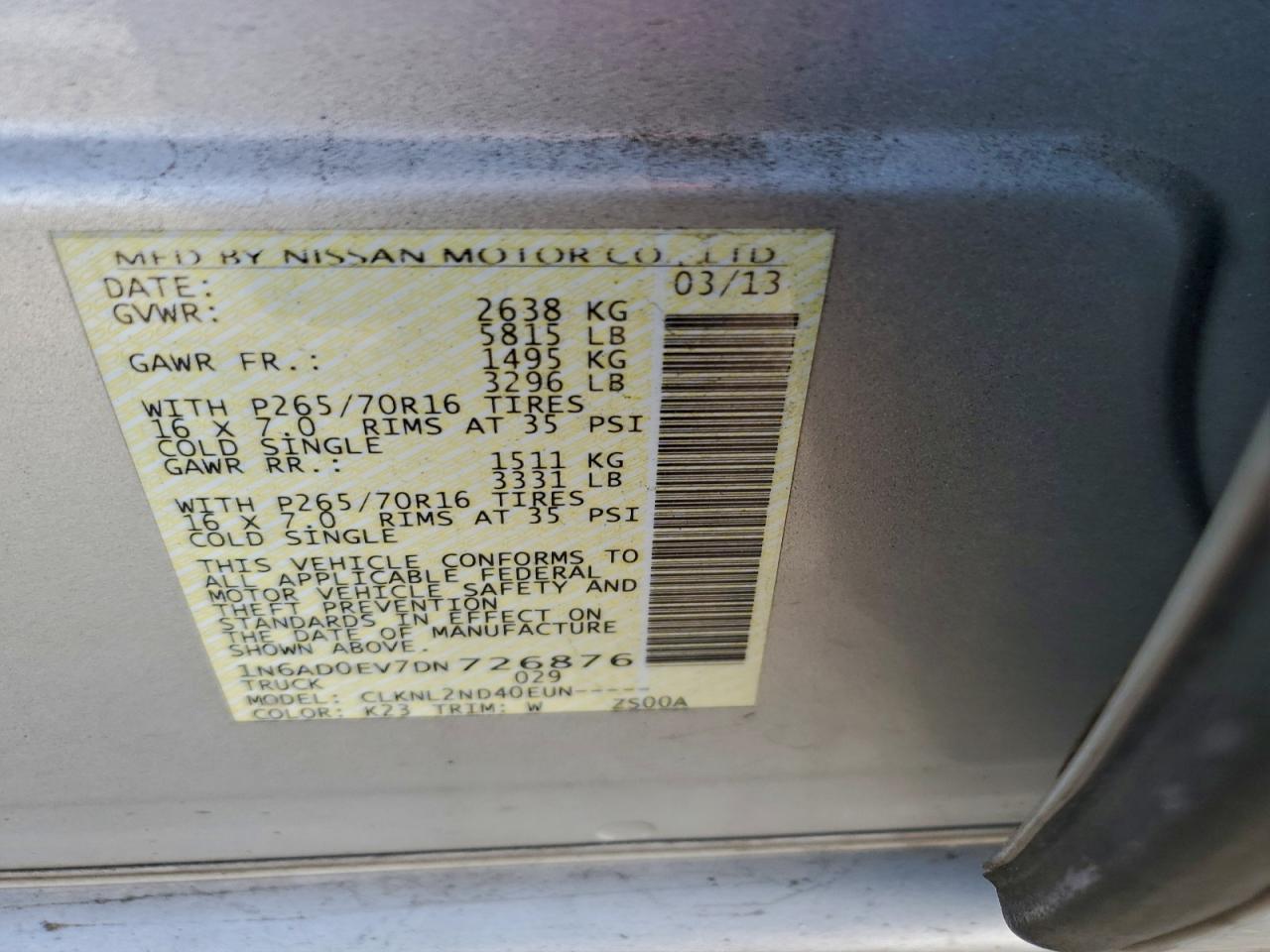 2013 NISSAN Frontier