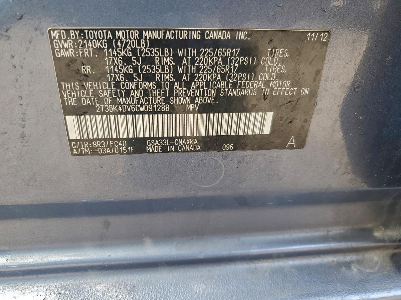 2012 TOYOTA RAV4