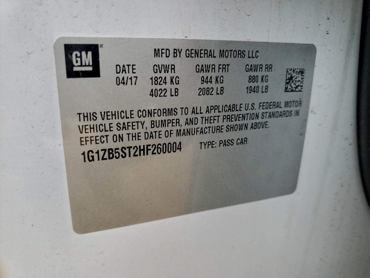 2017 CHEVROLET MALIBU