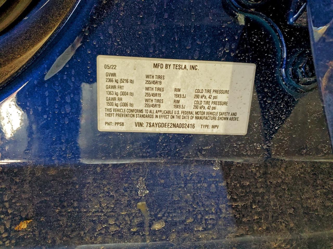 2022 TESLA MODEL Y