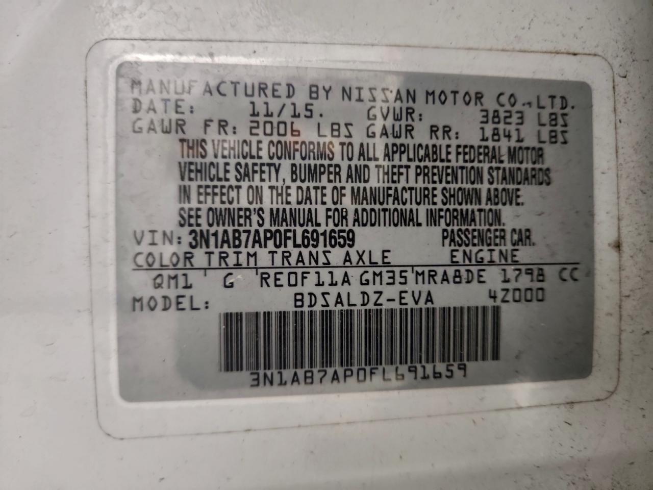 2015 NISSAN SENTRA