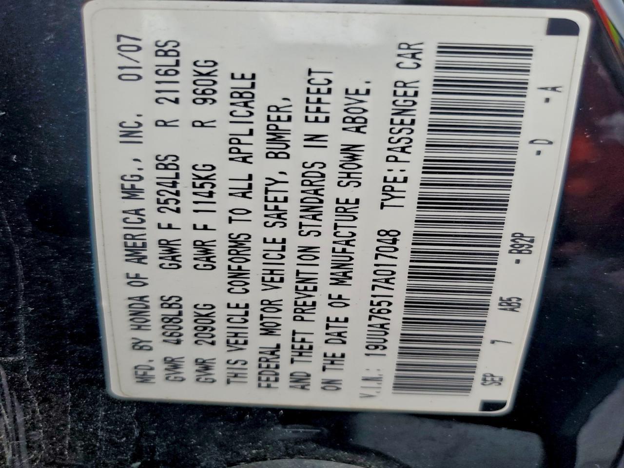 2007 ACURA TL