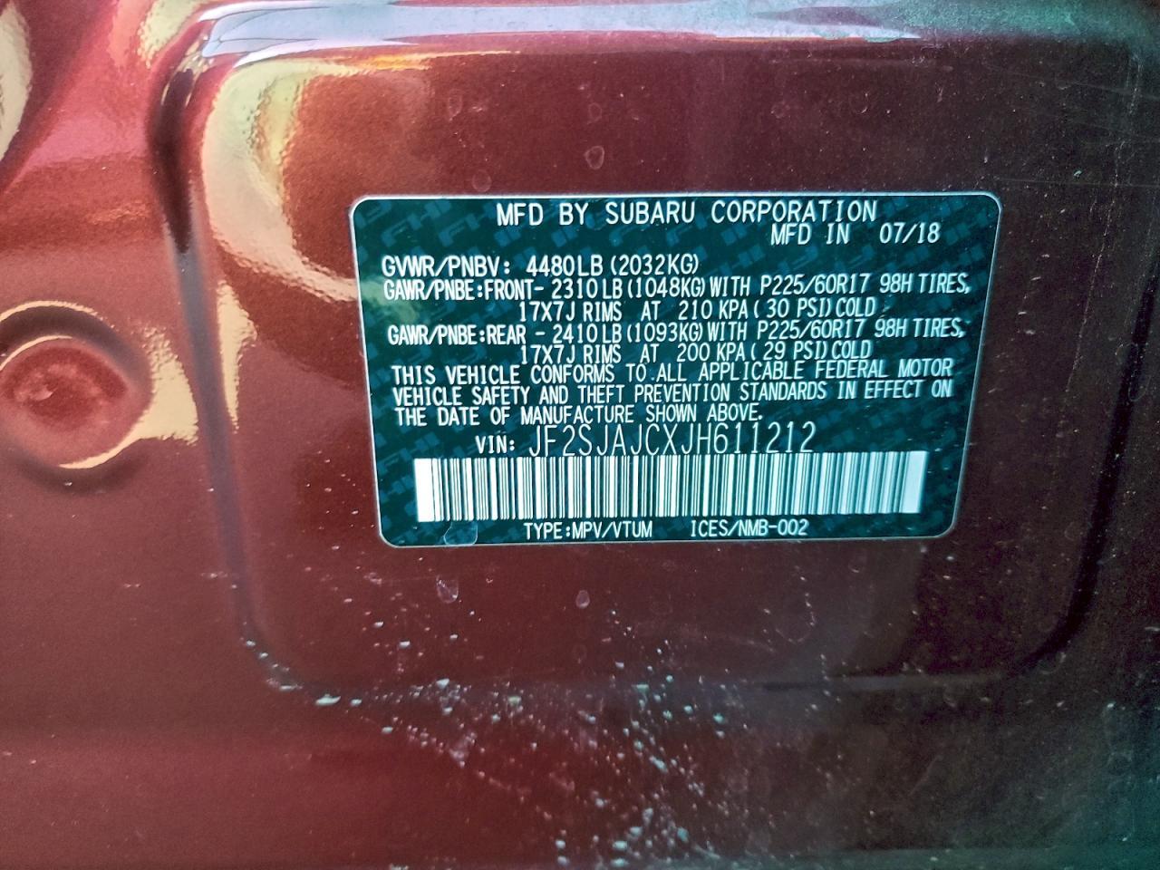 2018 SUBARU FORESTER