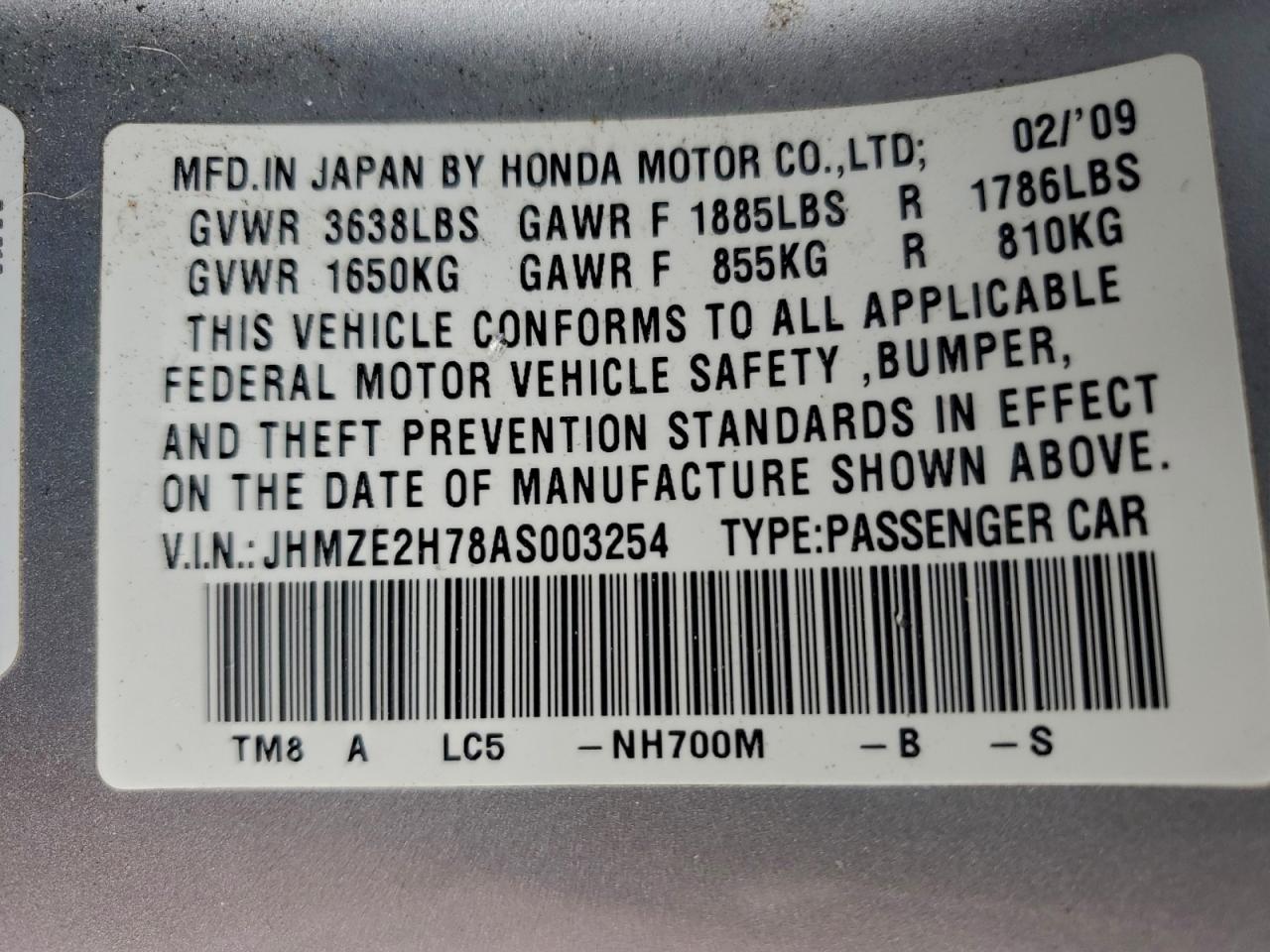 2010 HONDA Insight