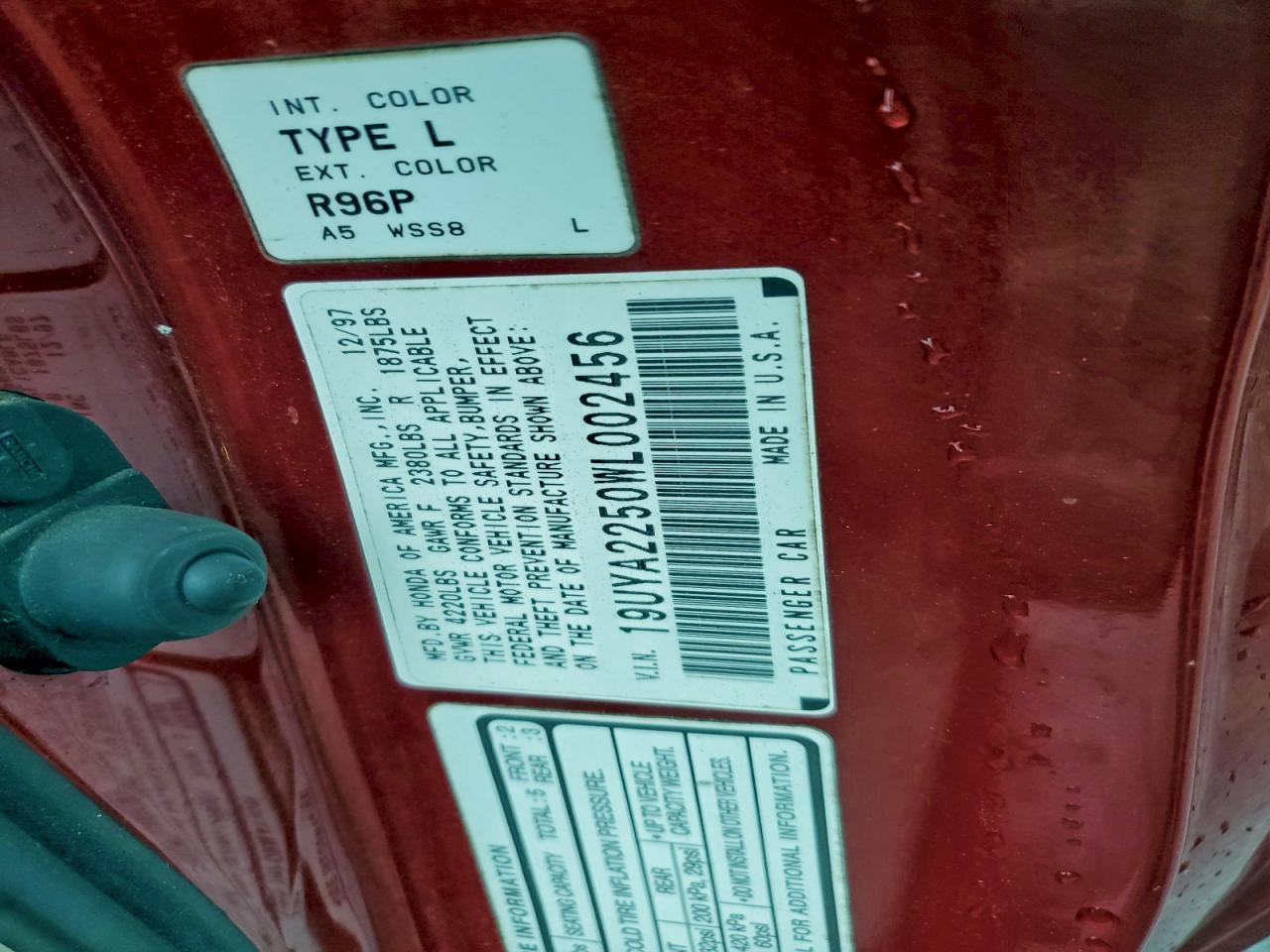 1998 ACURA CL