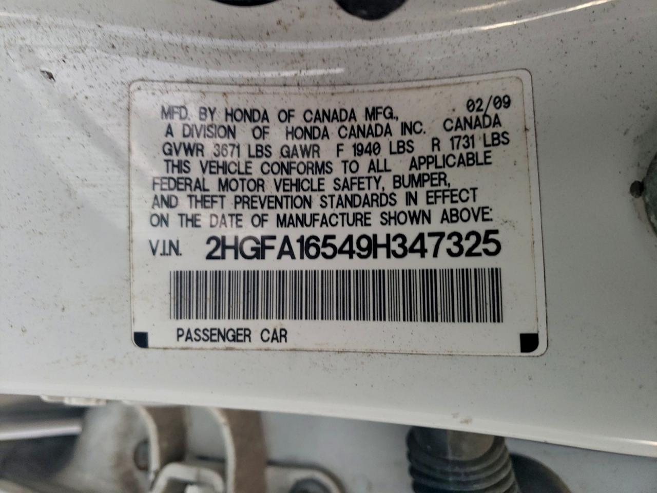 2009 HONDA CIVIC