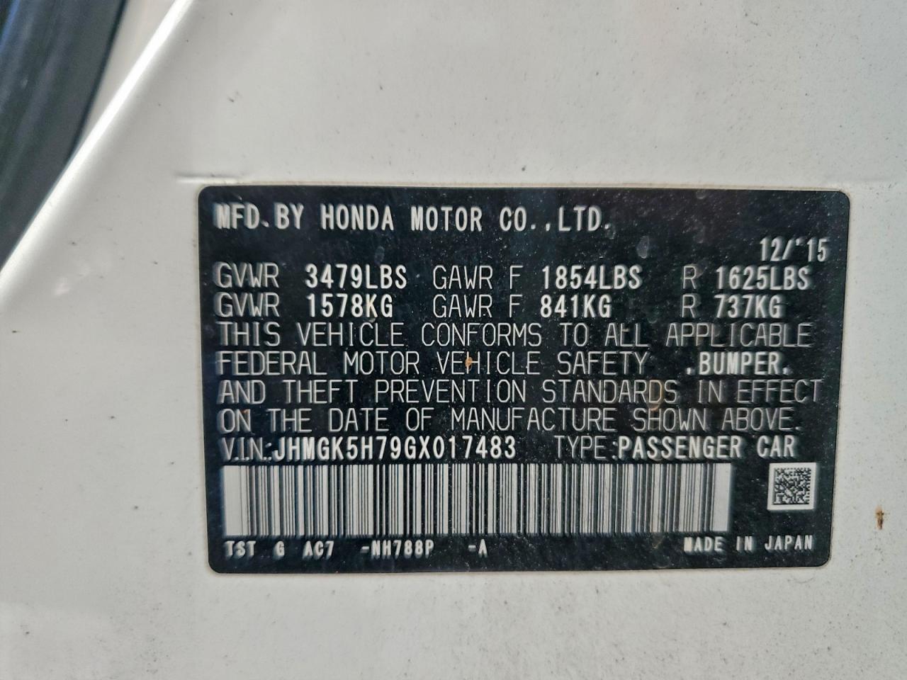 2016 HONDA FIT