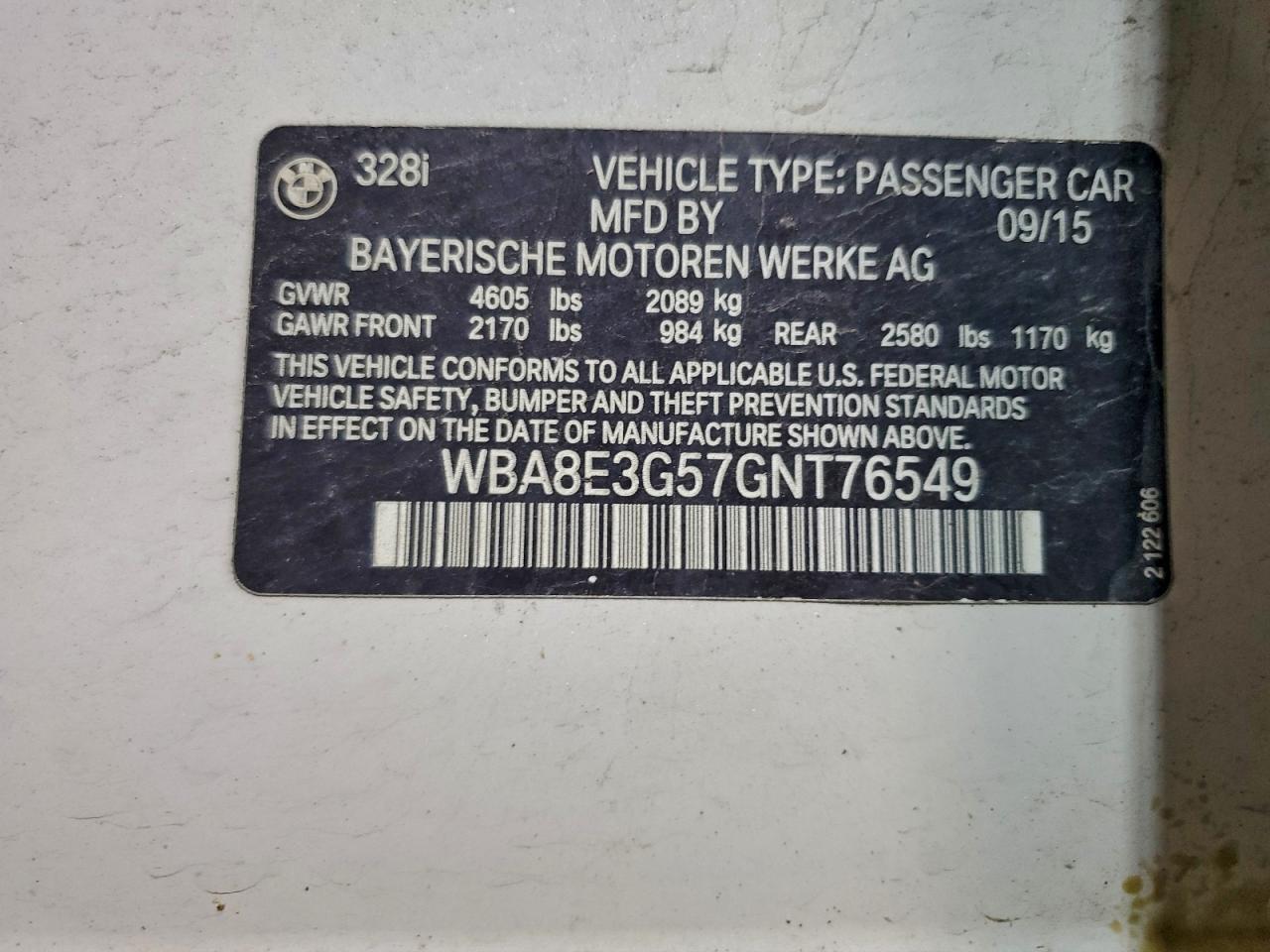 2016 BMW 3 SERIES