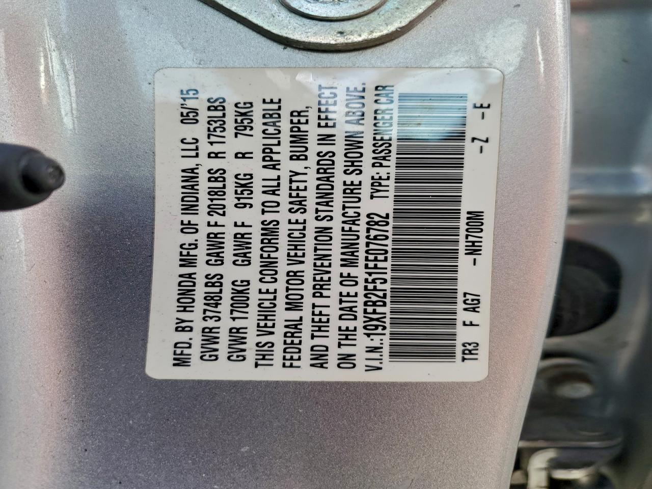 2015 HONDA CIVIC