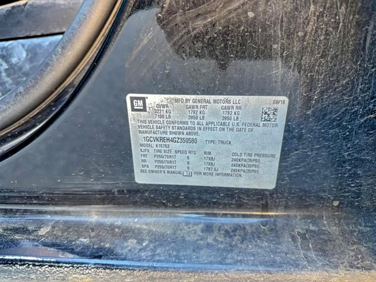 2016 CHEVROLET SILVERADO 1500