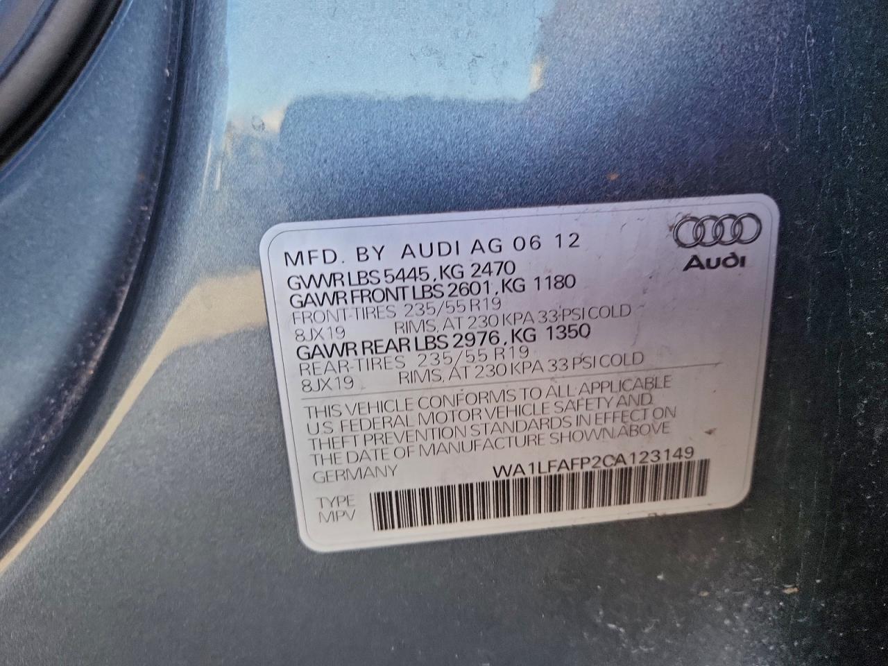 2012 AUDI Q5
