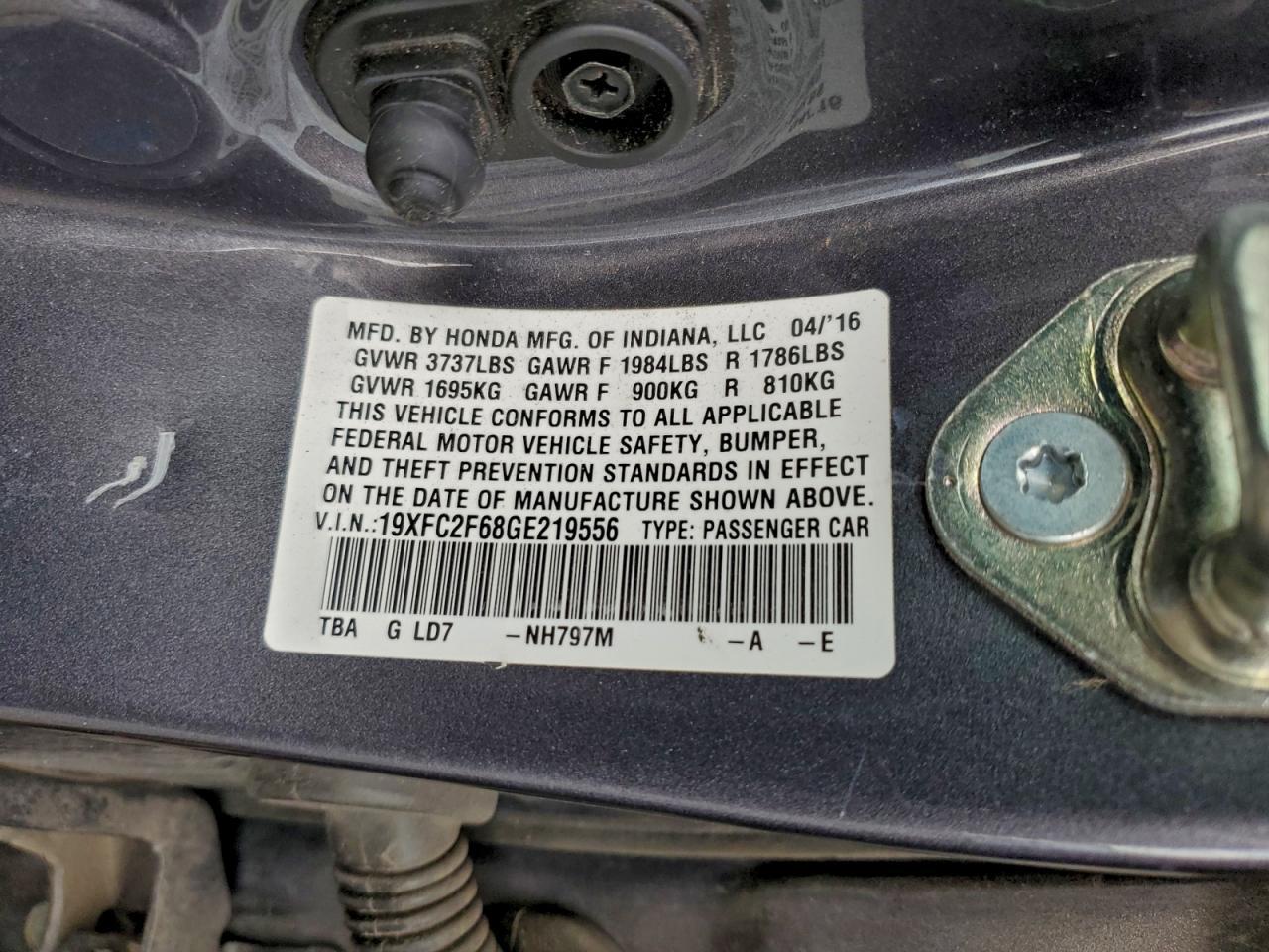 2016 HONDA CIVIC