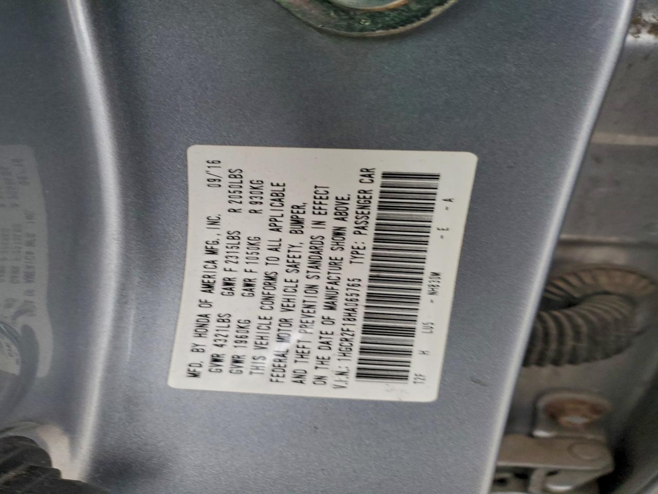2017 HONDA ACCORD