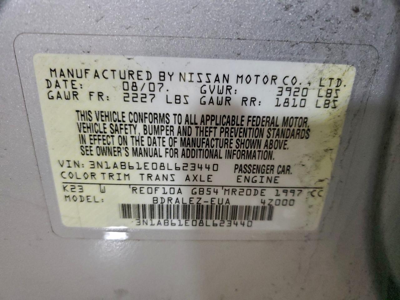 2008 NISSAN SENTRA