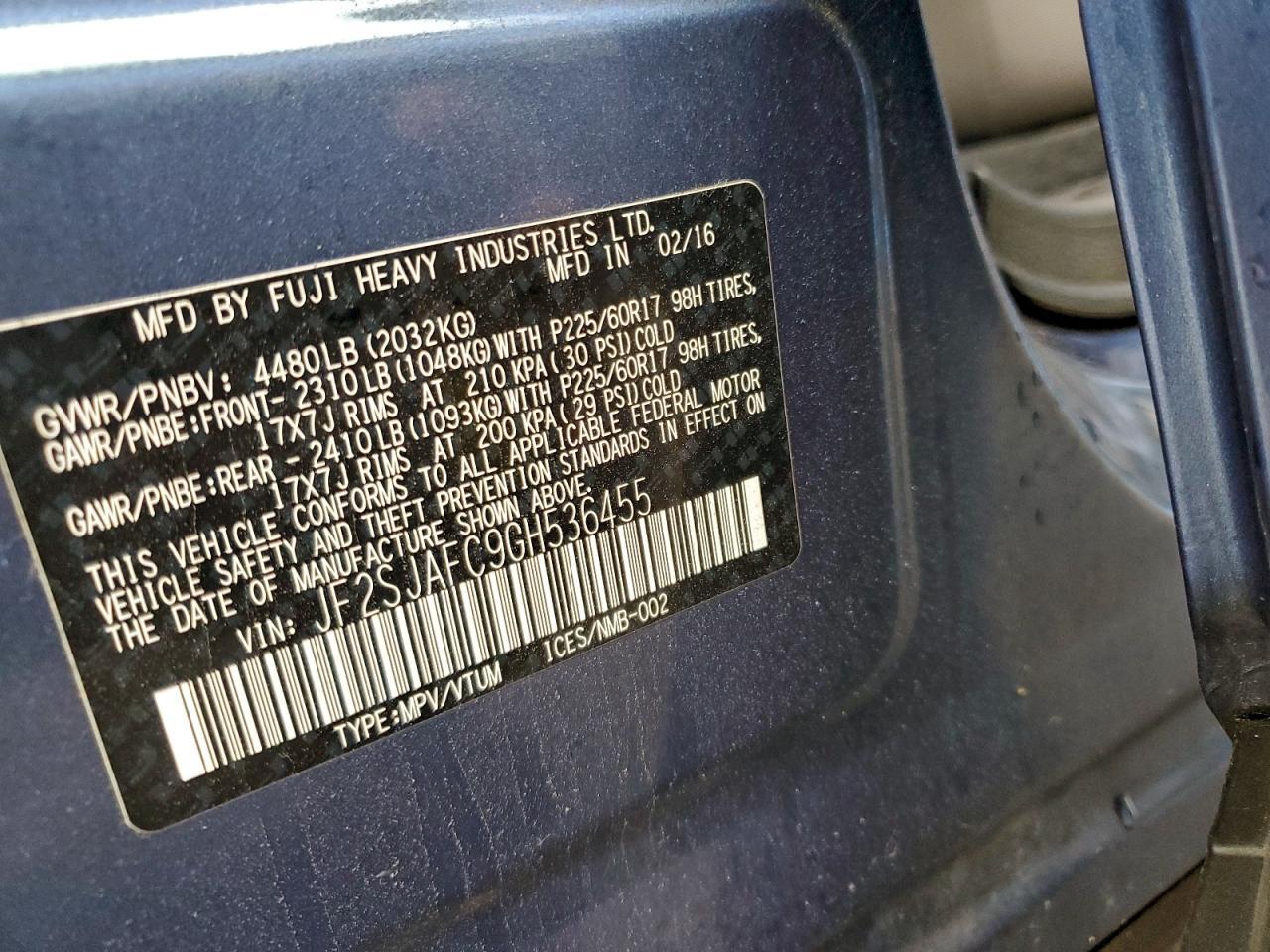 2016 SUBARU FORESTER