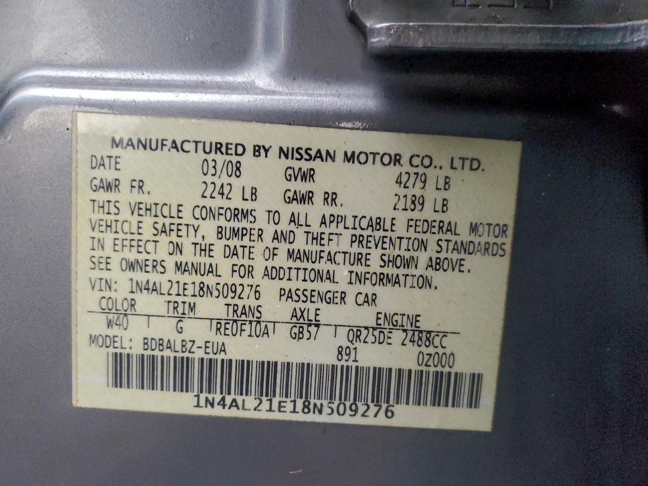 2008 NISSAN ALTIMA
