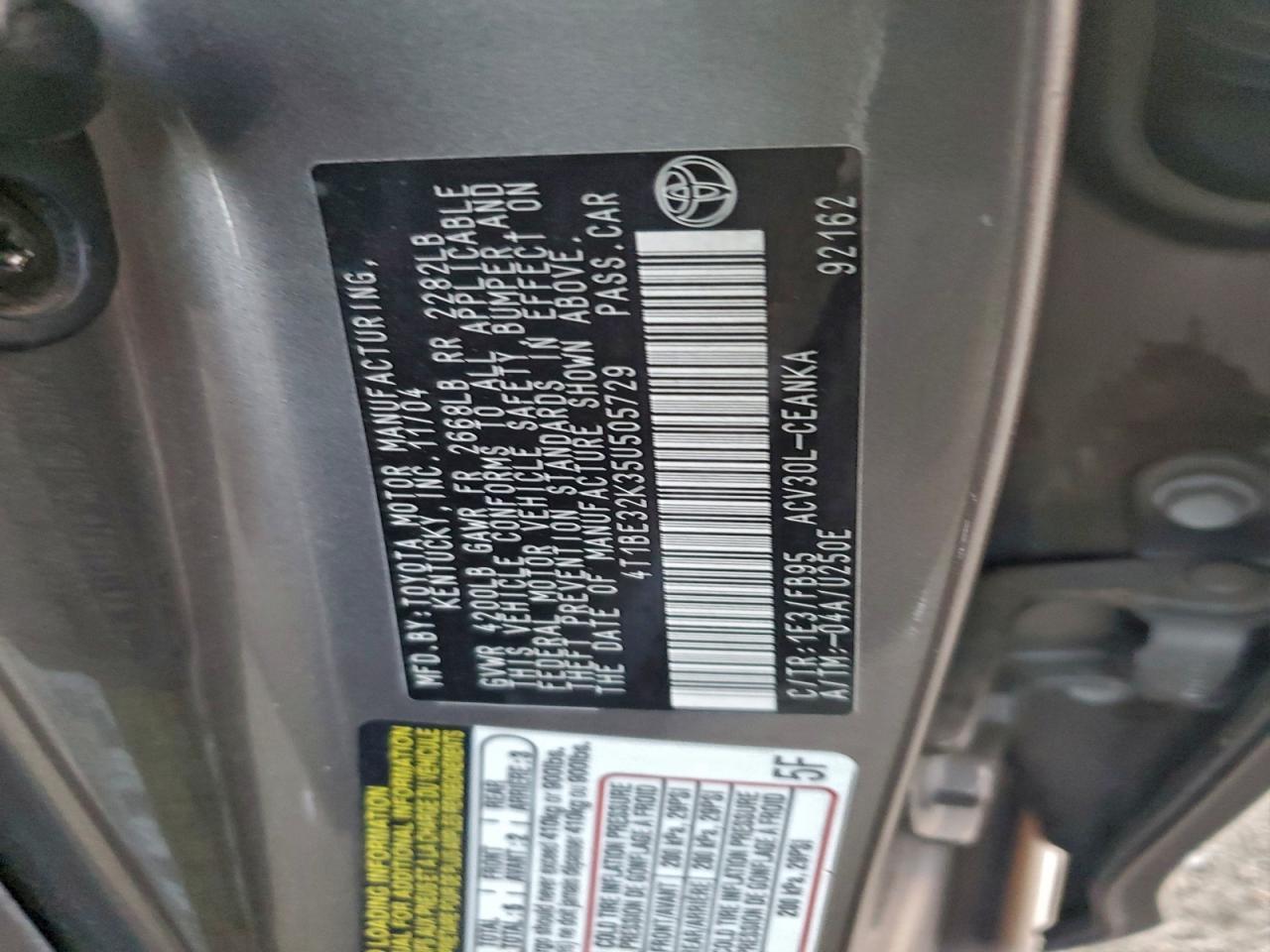 2005 TOYOTA CAMRY