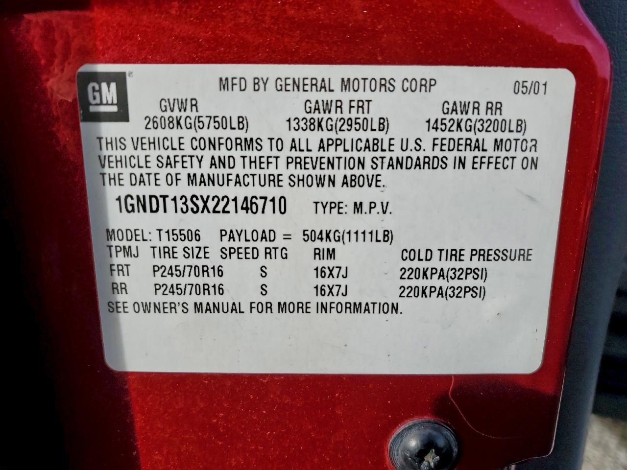 2002 CHEVROLET Trailblazer