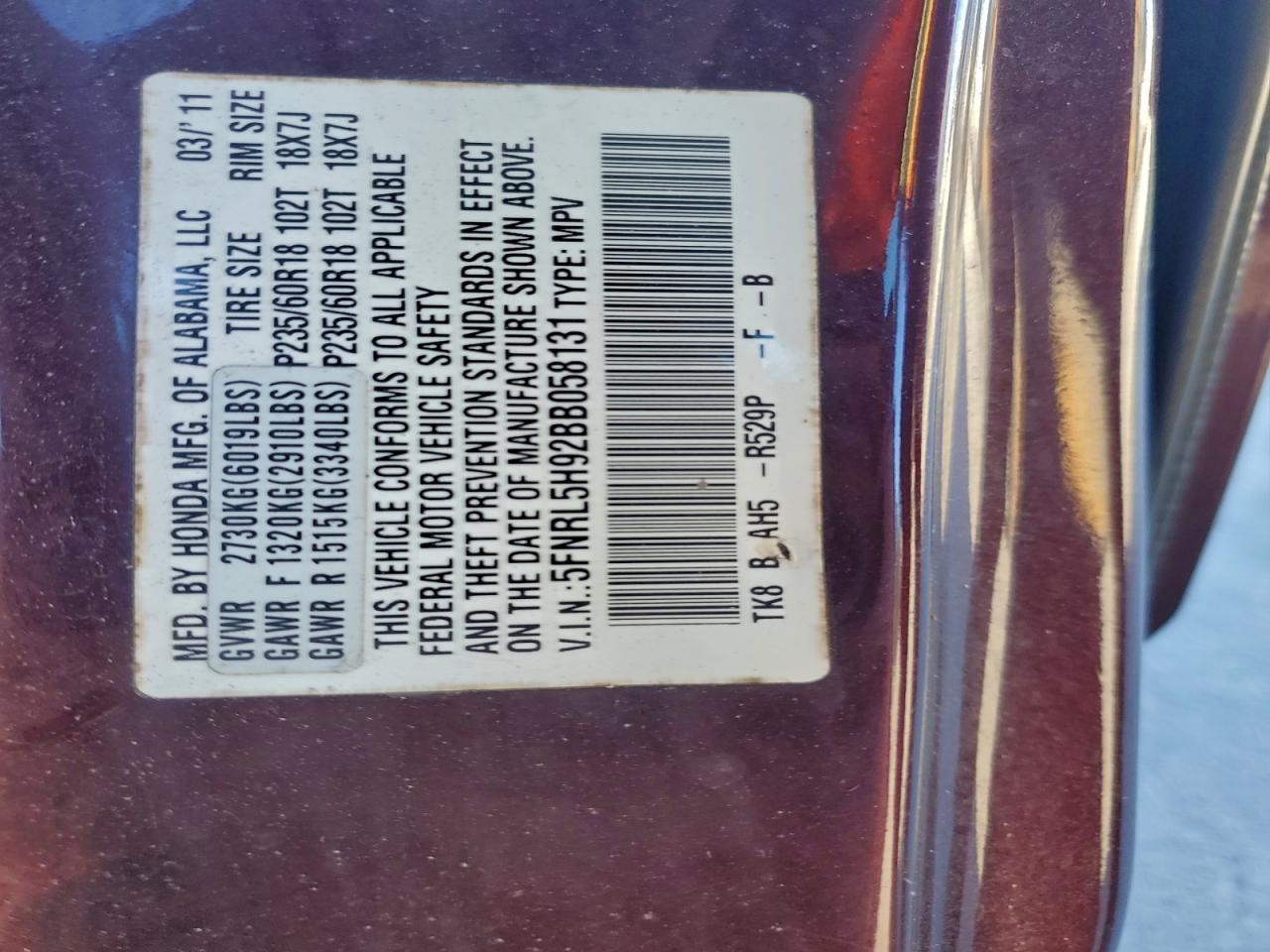 2011 HONDA ODYSSEY