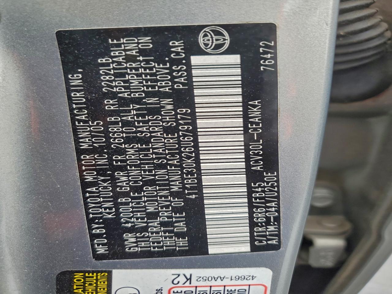 2006 TOYOTA CAMRY