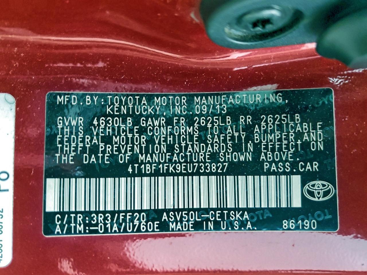 2014 TOYOTA CAMRY