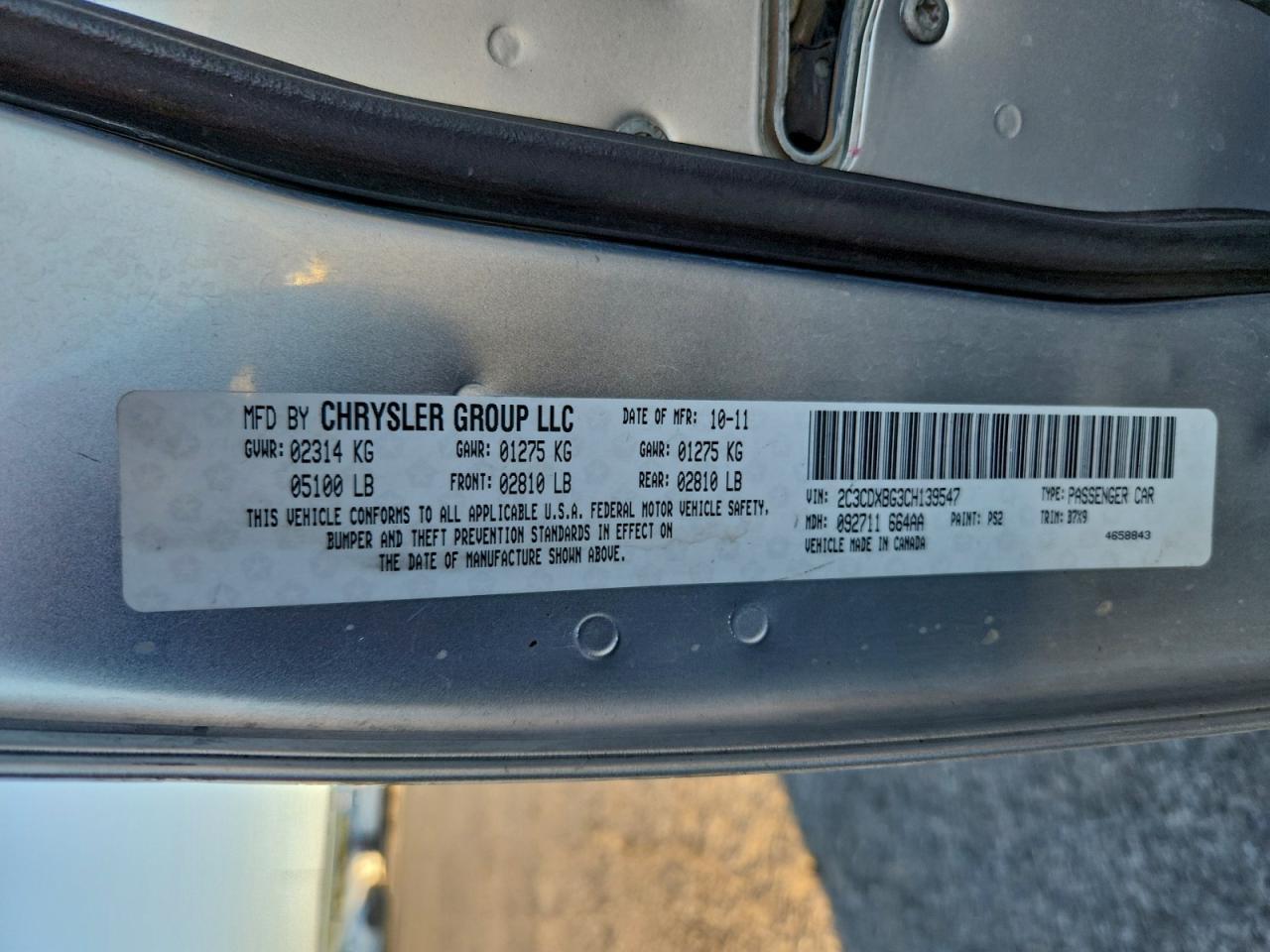 2012 DODGE CHARGER