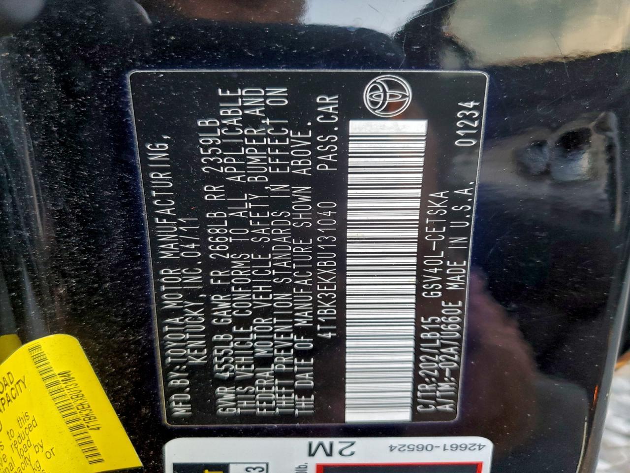 2011 TOYOTA CAMRY