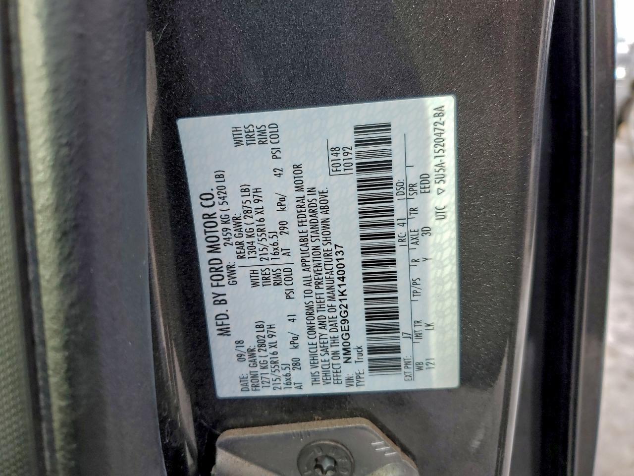 2019 FORD TRANSIT CONNECT