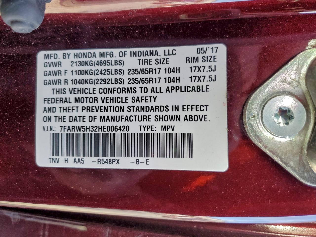 2017 HONDA CR-V