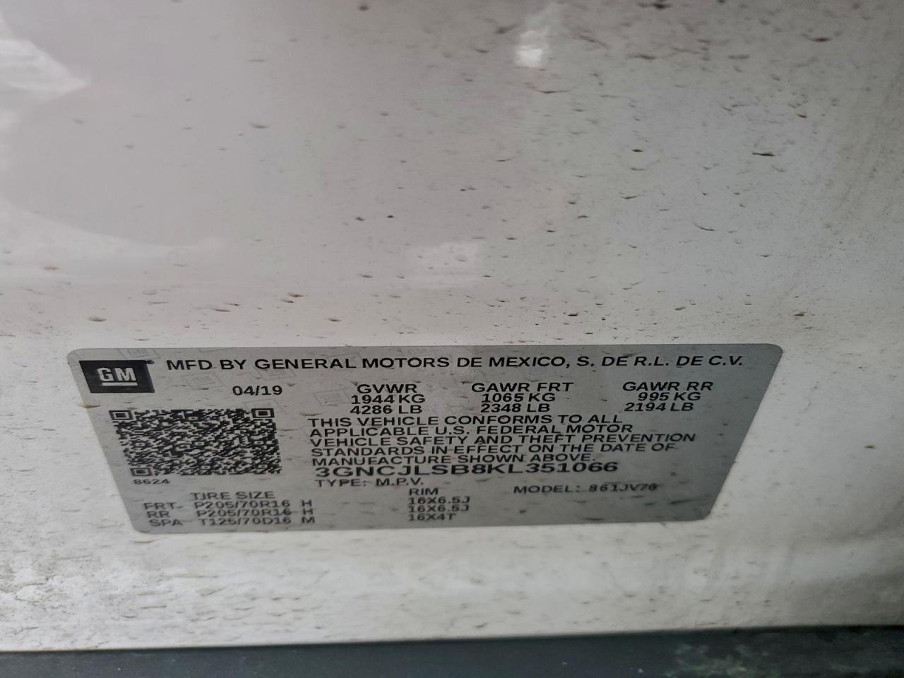 2019 CHEVROLET TRAX