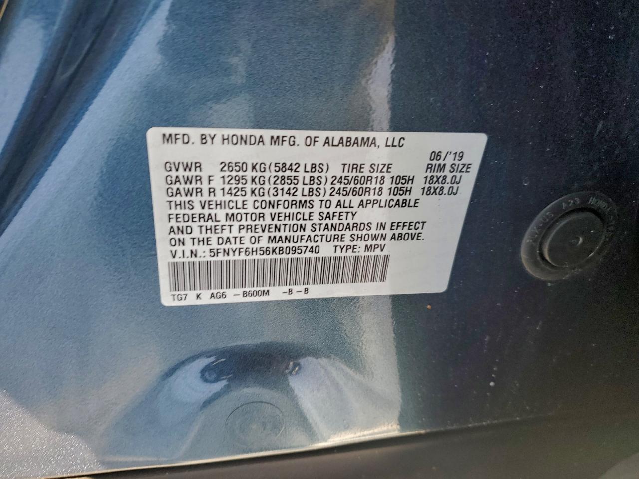 2019 HONDA PILOT