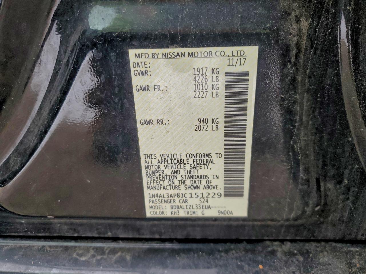 2018 NISSAN ALTIMA