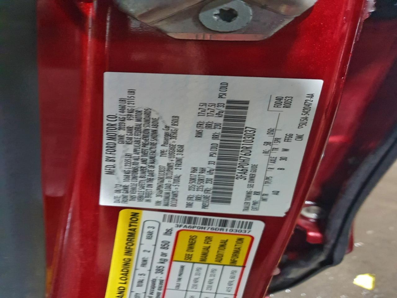 2013 FORD FUSION