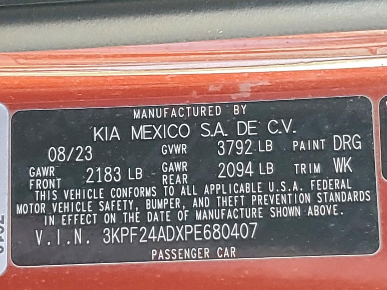 2023 KIA FORTE