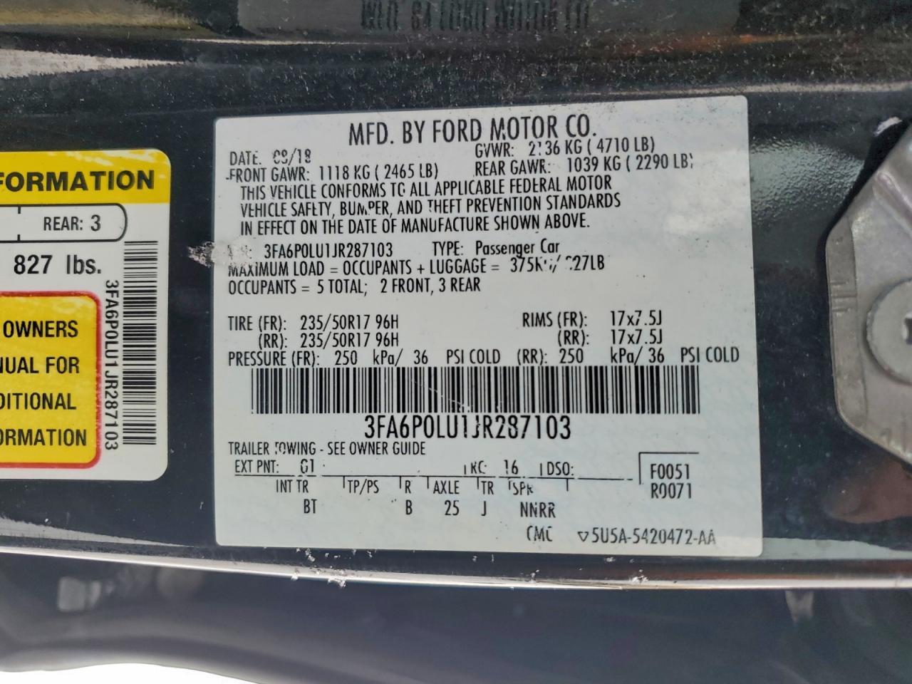 2018 FORD FUSION