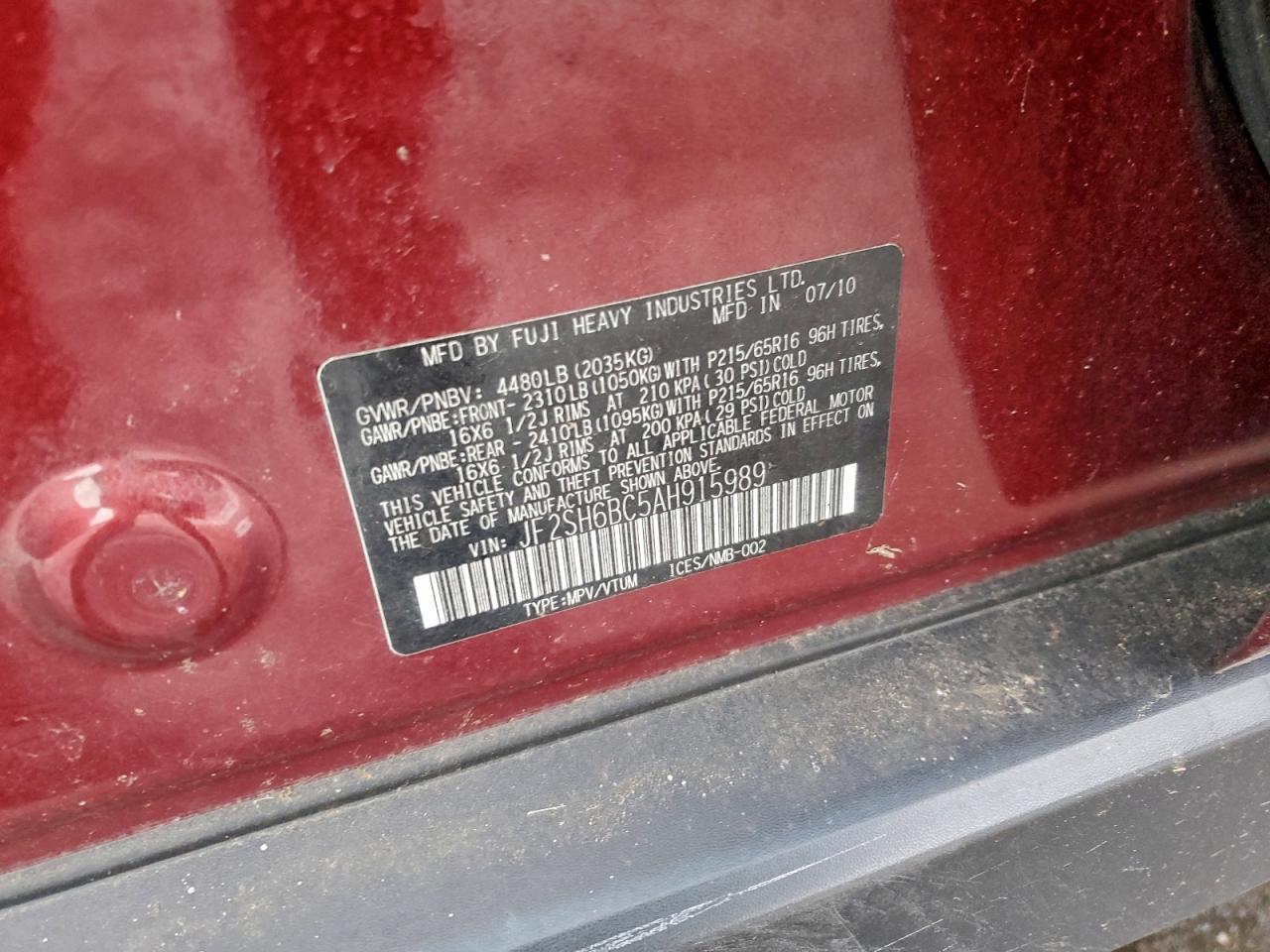 2010 SUBARU FORESTER