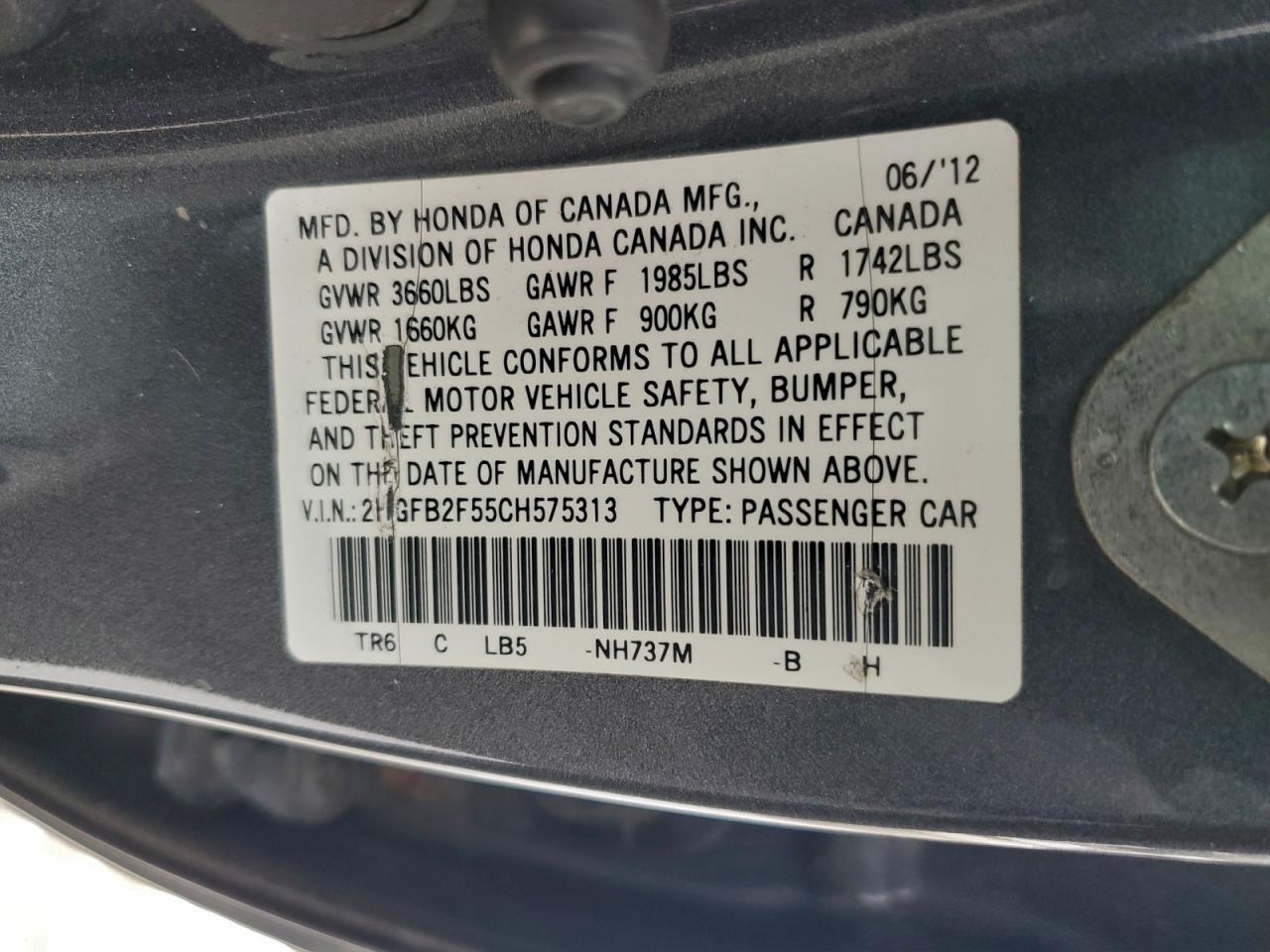 2012 HONDA CIVIC