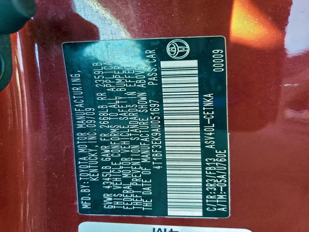 2010 TOYOTA CAMRY