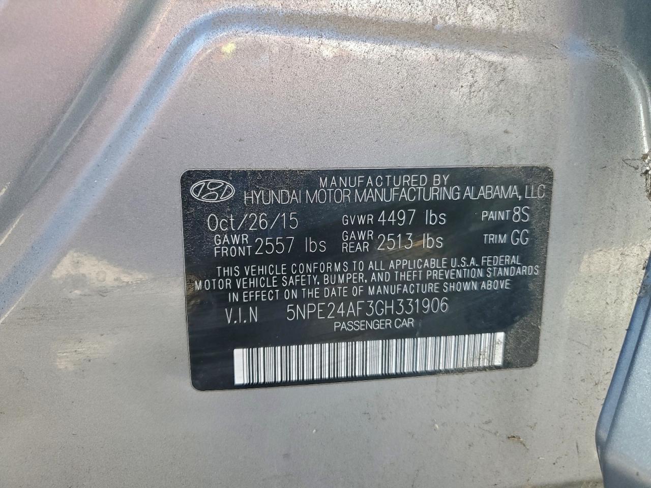 2016 HYUNDAI SONATA