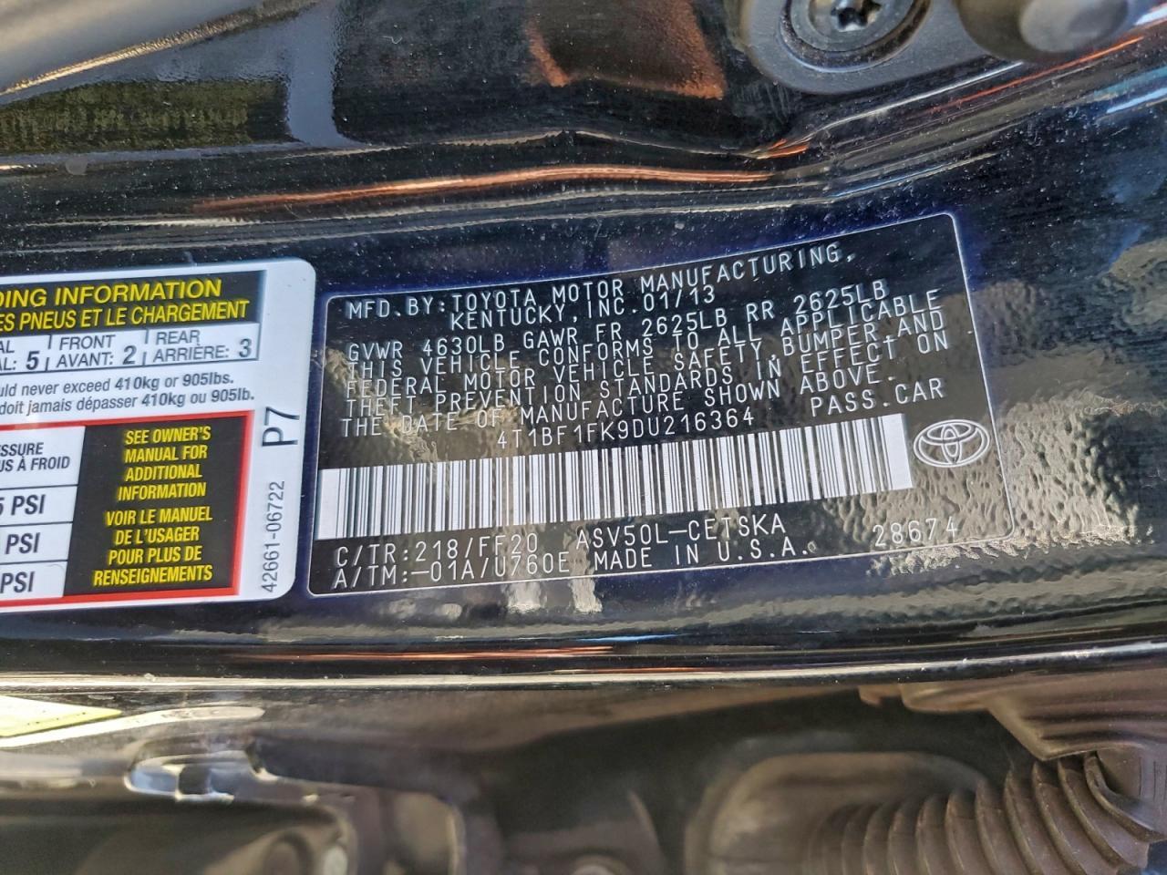 2013 TOYOTA CAMRY