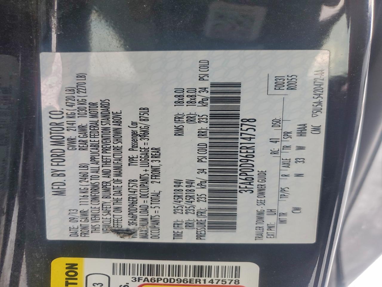 2014 FORD FUSION