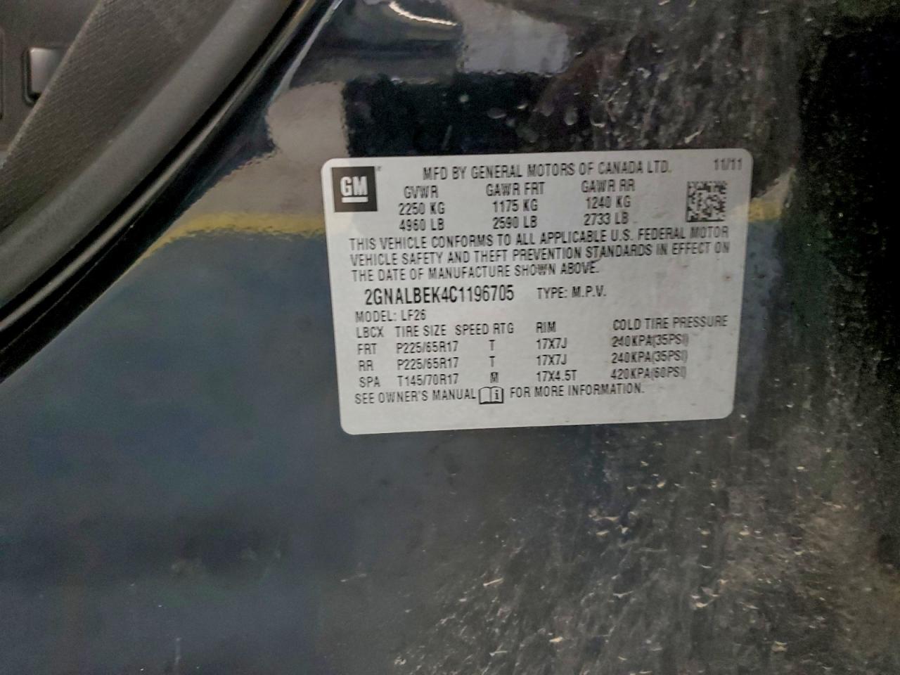 2012 CHEVROLET EQUINOX