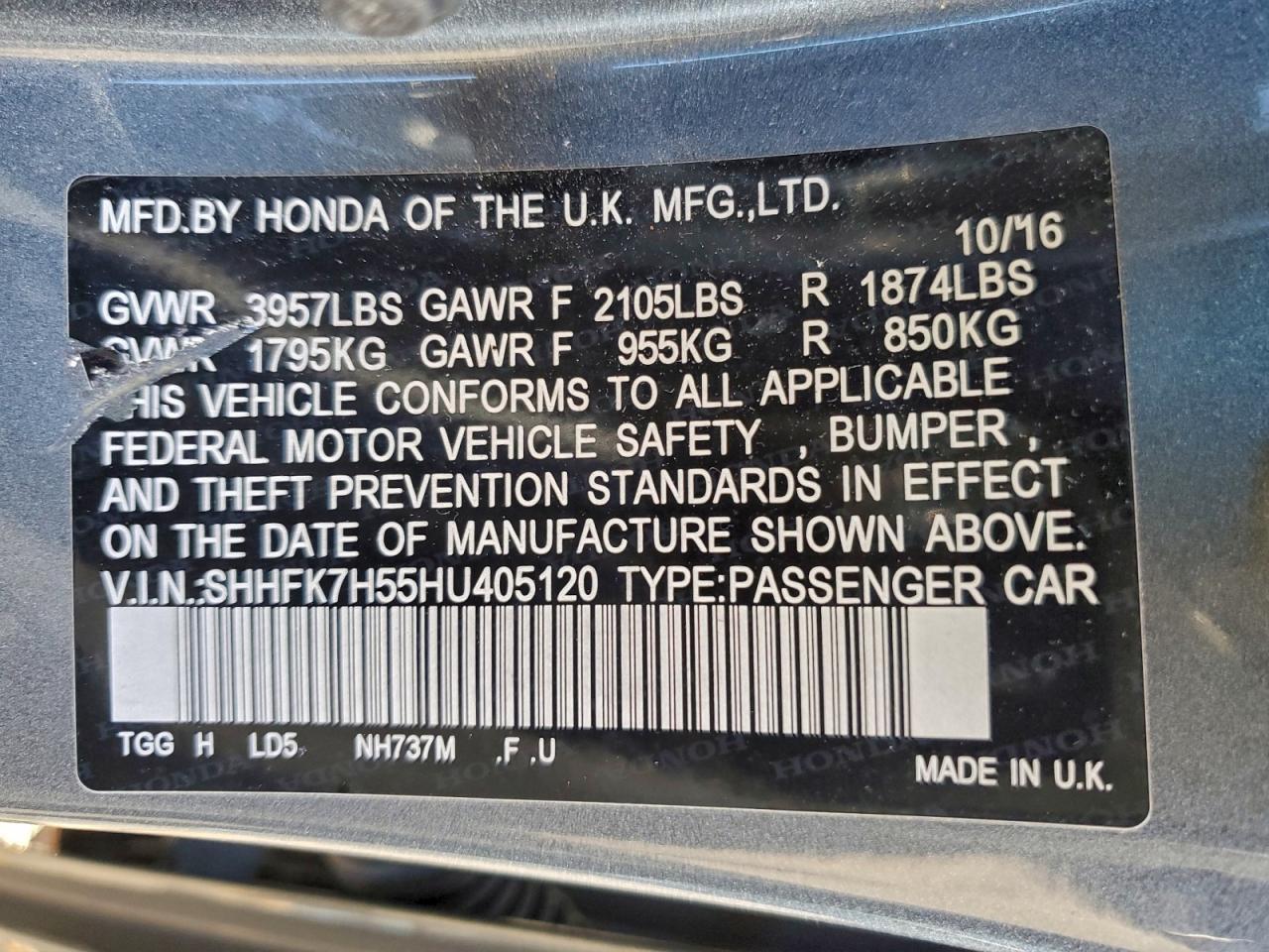 2017 HONDA CIVIC