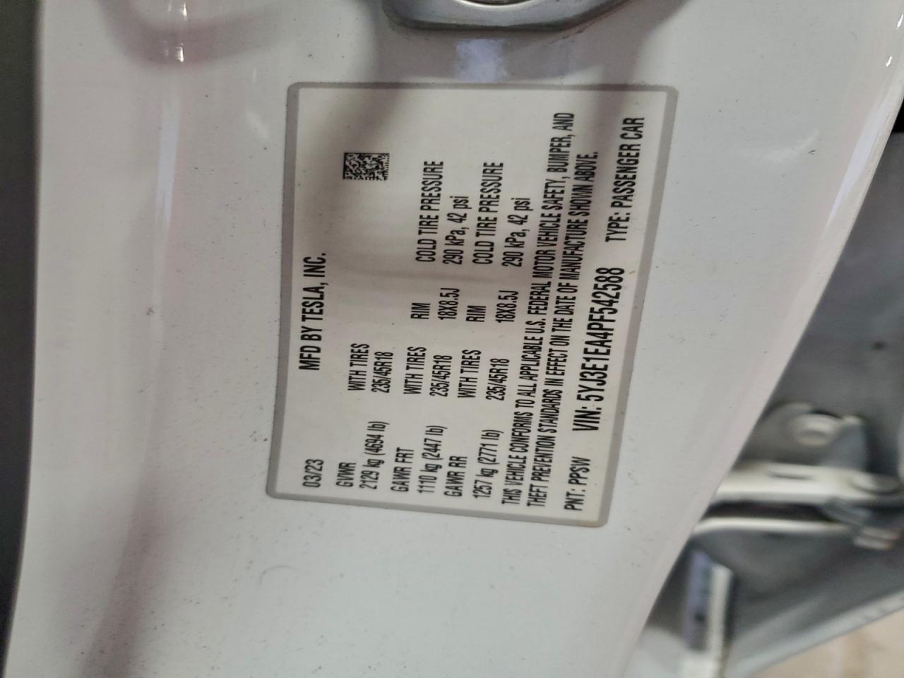 2023 TESLA MODEL 3