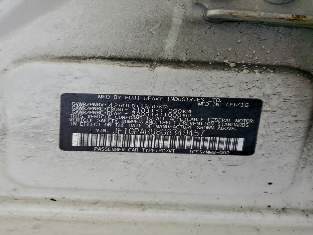 2016 SUBARU IMPREZA
