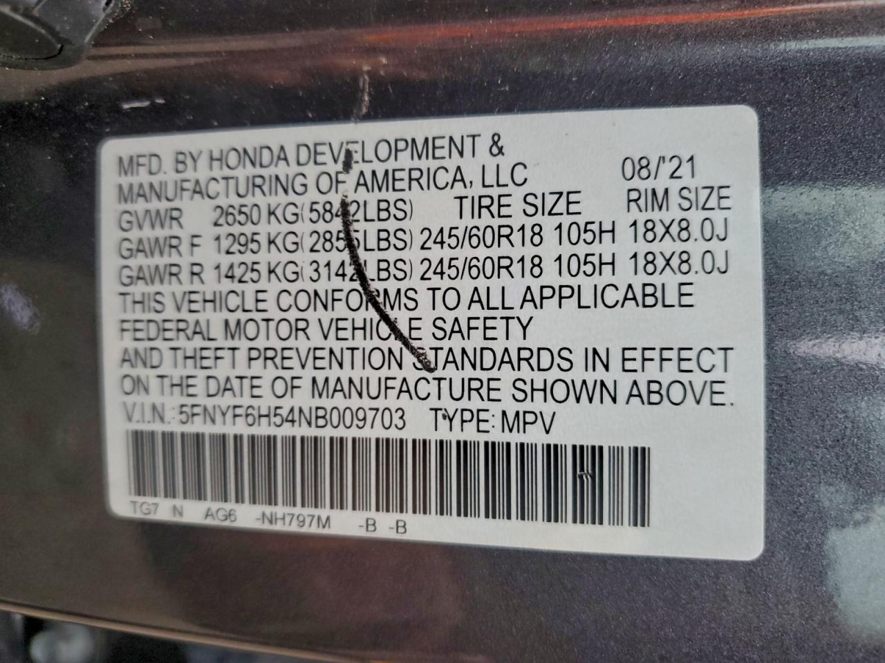 2022 HONDA PILOT